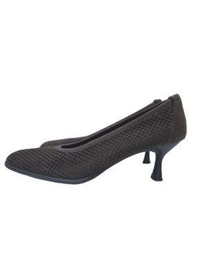 Stuart Weitzman Niccolette Brown Ultrasuede Mesh Kitten Heels Size 5.5